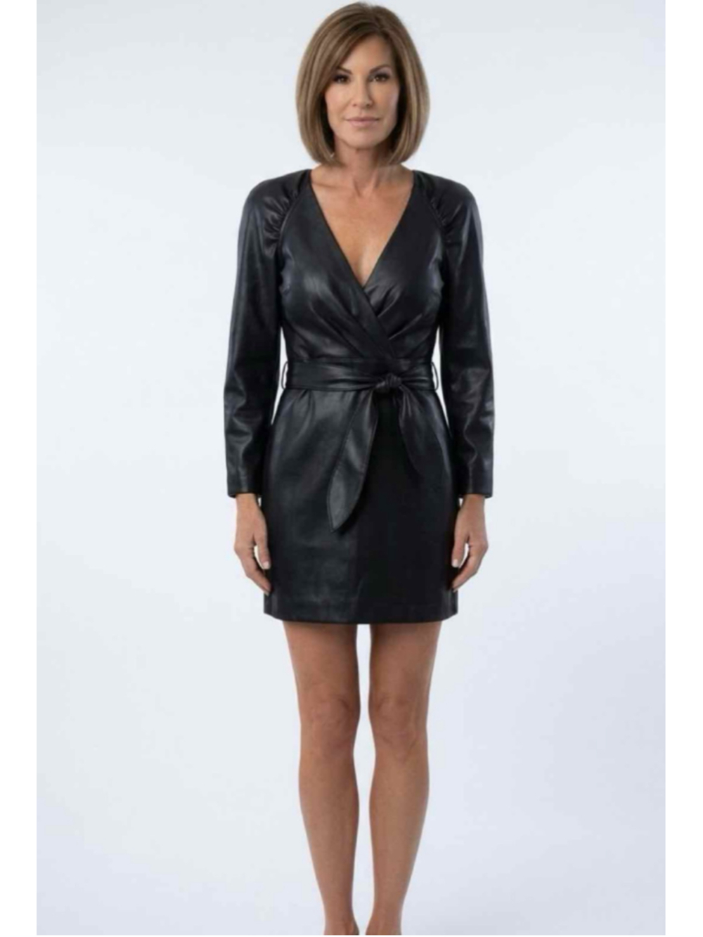 Jonathan Simkhai Karlee Vegan Leather Mini Dress Black 6, NWT